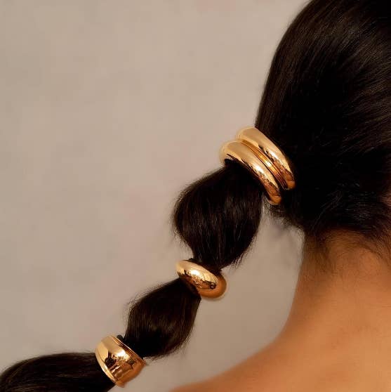 HoopLa - Wholesale Hair Tie - Hair Tie- Pony Tail Jewelry- Puffy SteelJewelry- Steel 14K
11