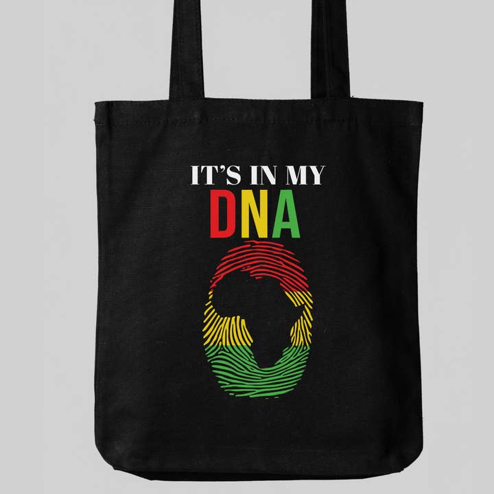 I min DNA Canvas Tote, genanvendelig købmandspose, sort historie for engroshandel hos Seven77nine
