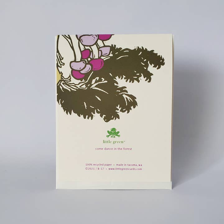 Little Green - Wholesale Birthday Card - Fall Fairy Mushroom Birthday Greeting Card