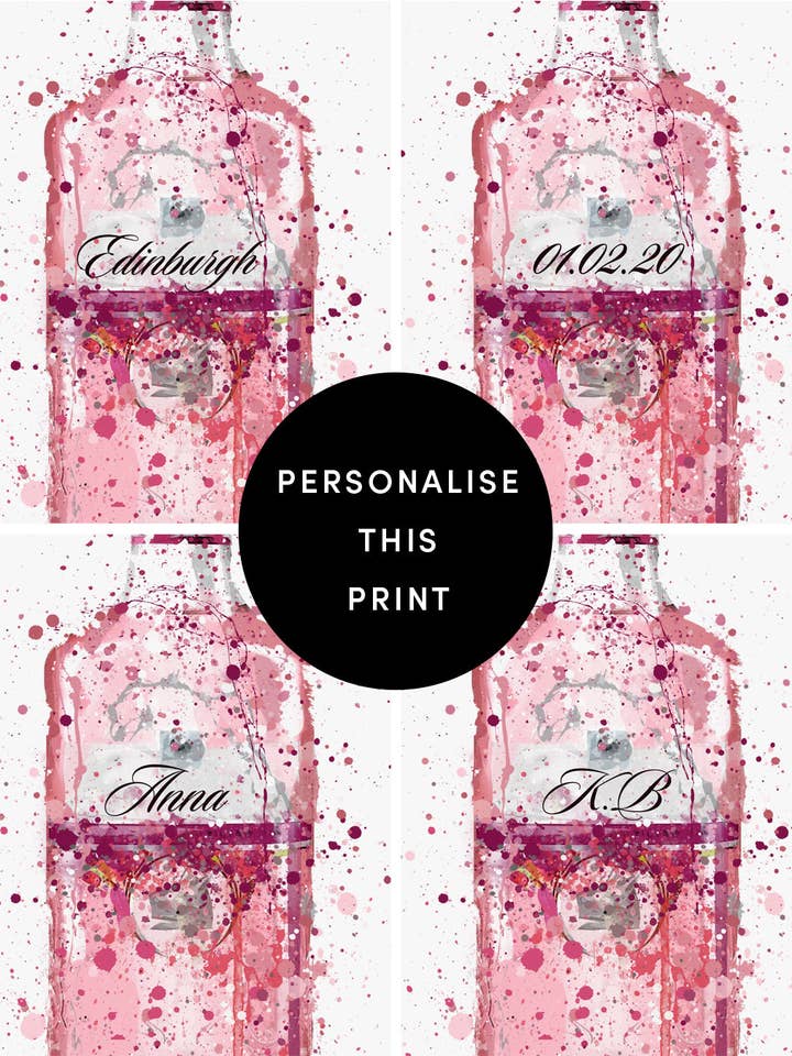 Gin Bottle Wall Art Print 'Hard Candy' for wholesale by We Love Prints