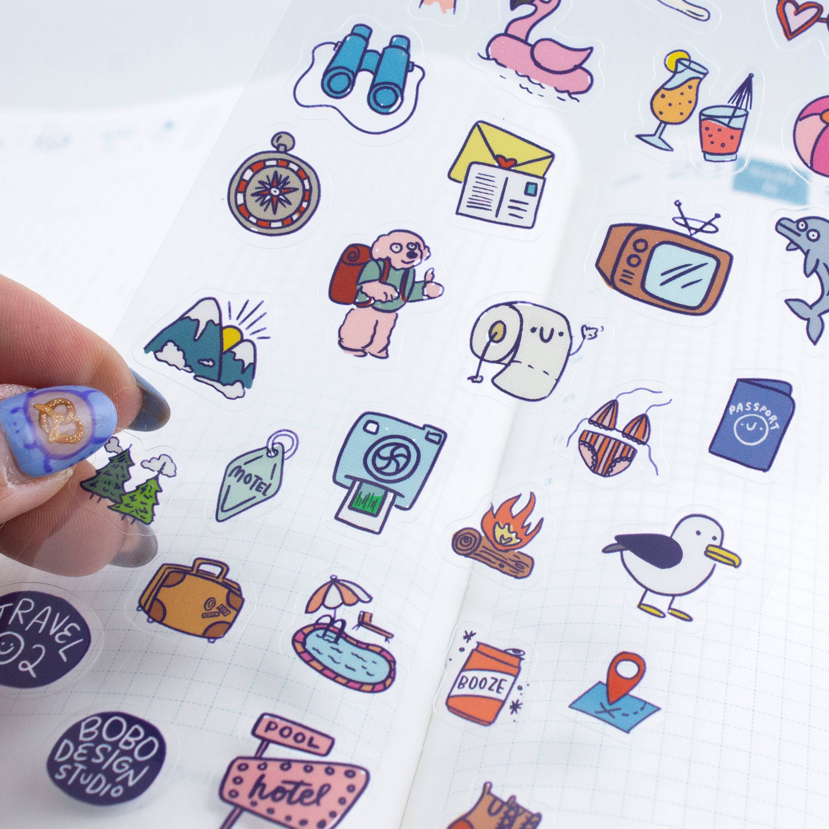 Bobo Design Studio - Wholesale Sticker - Travel 02-Clear Planner Sticker Sheet4