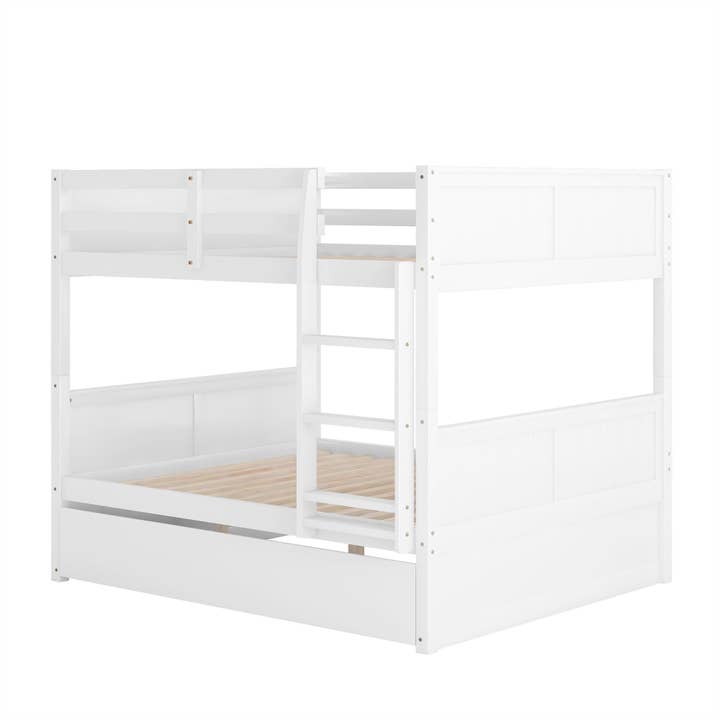 VTNG50 - Wholesale Bed - Full Over Full Bunk Bed with Twin Size Trundle, White1