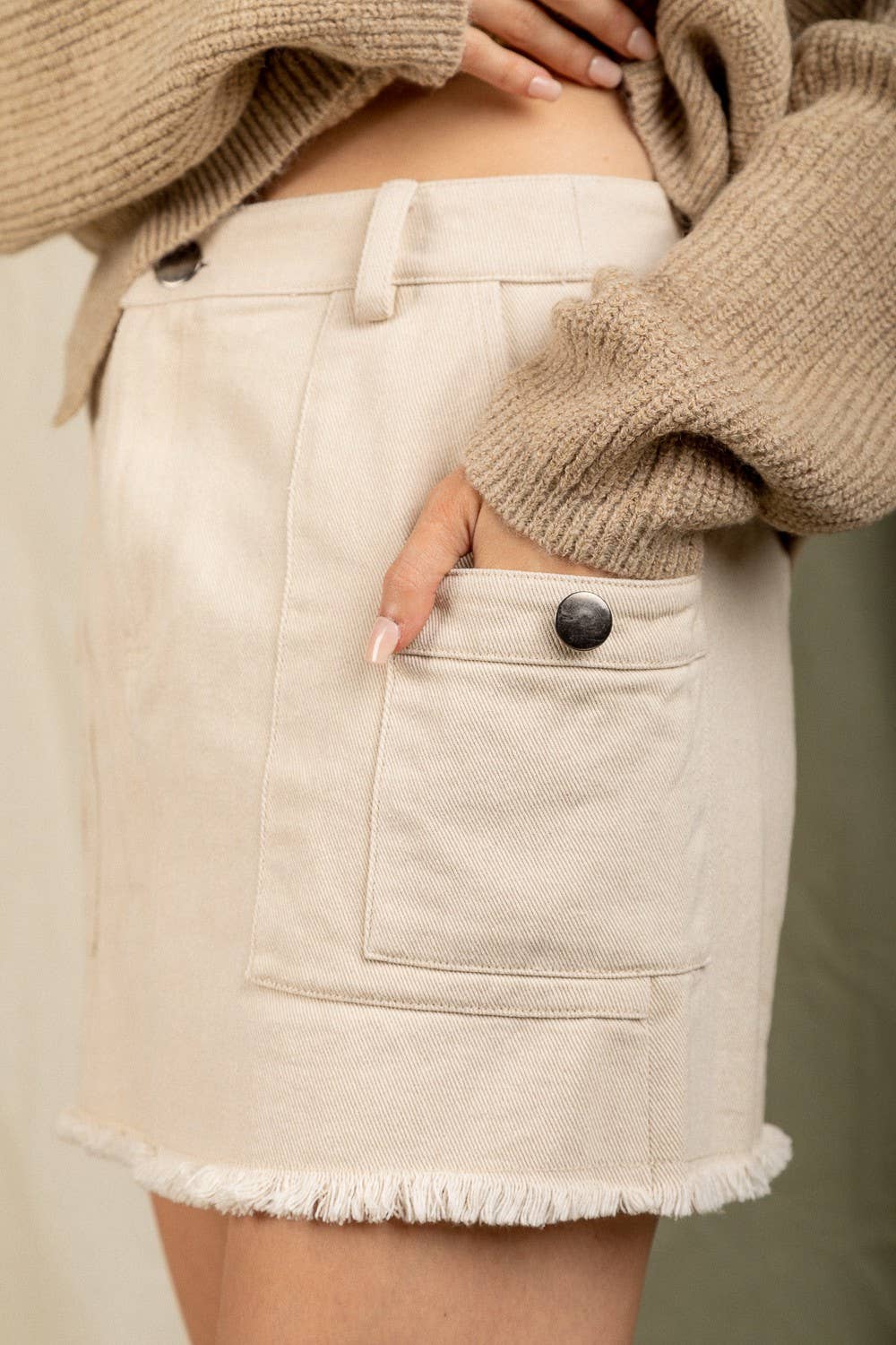 VERY J - Wholesale Skirt - Women's - VS50911-Solid Cotton Y2K Cargo Mini Skirt10