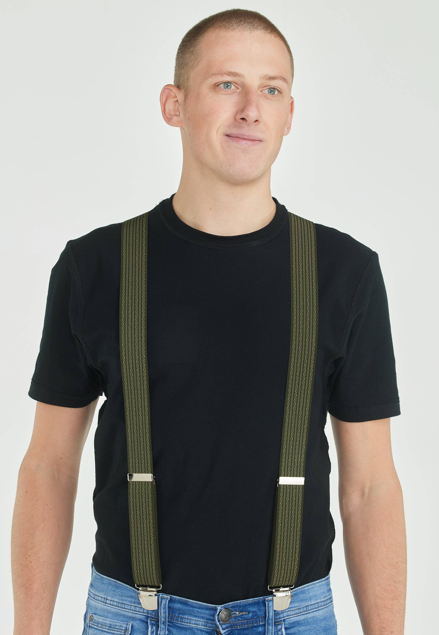 Pierre Mouton – wholesale Suspenders – Unisex – Pierre Paris Green Brace 3 clips/120 cm | Handmade1