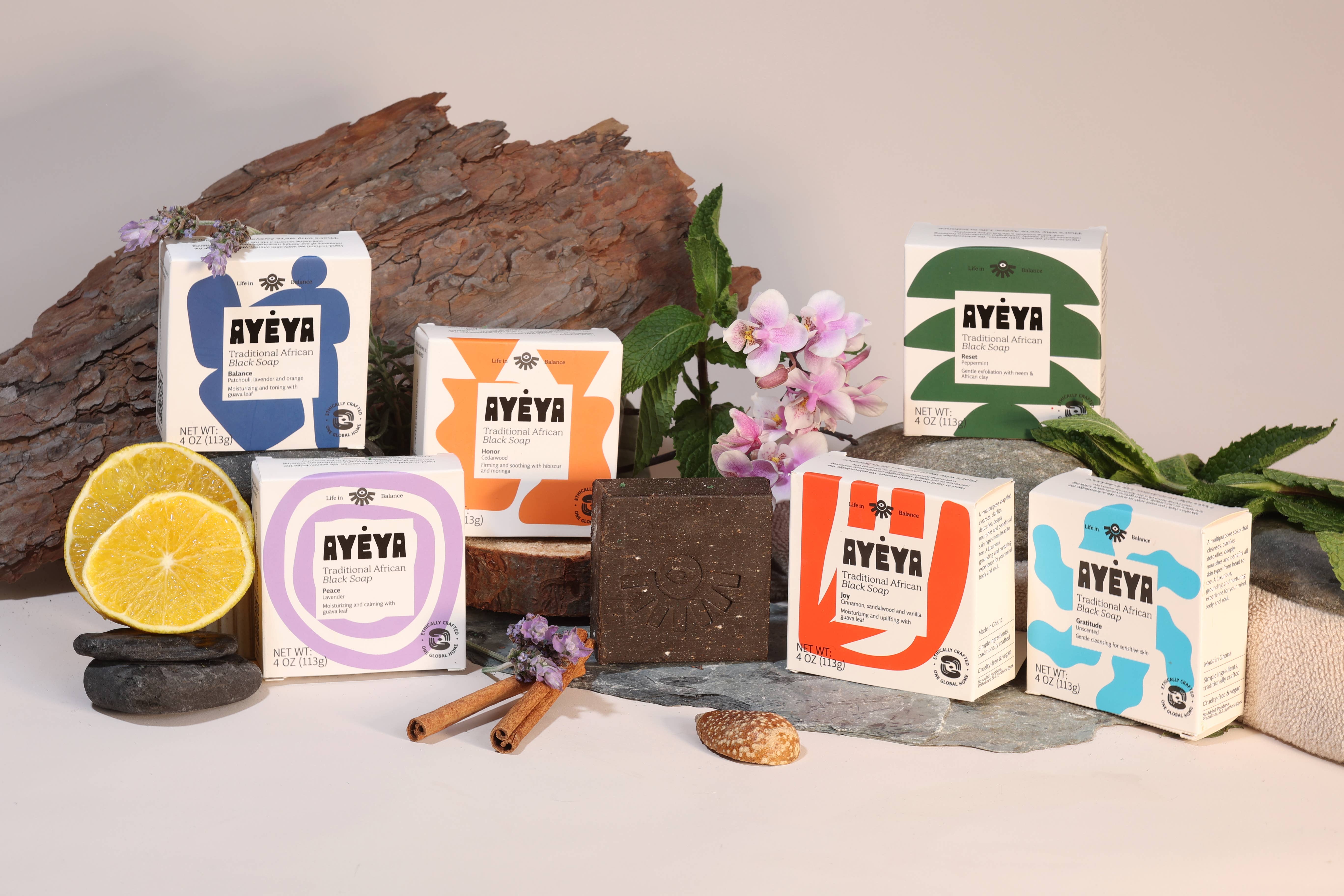 Ayéya - Wholesale Bar Soap - Traditional Black Soap Bar, Gratitude
5