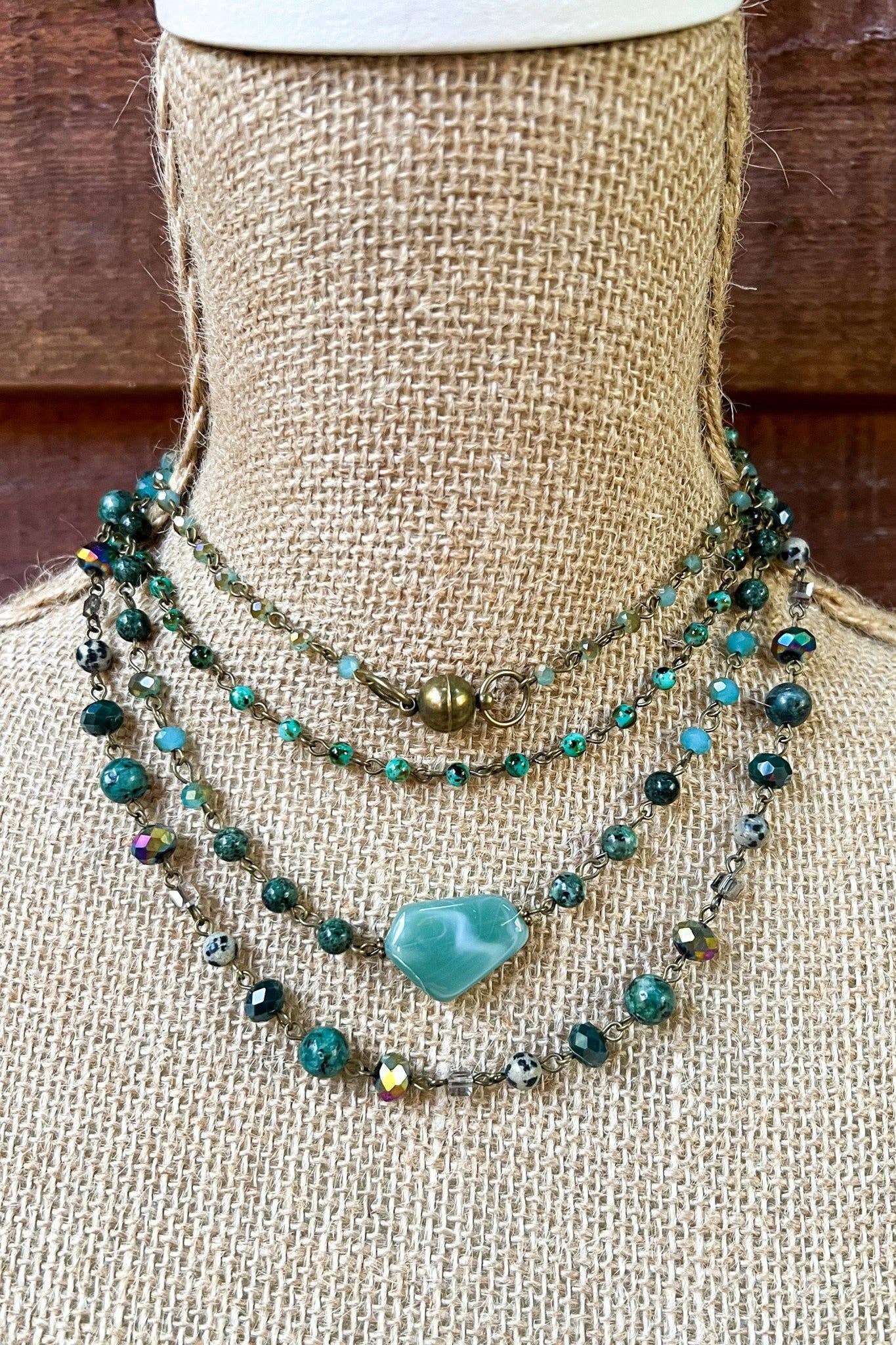 Dylan Designs - Wholesale Beaded/Pearl Necklace - Camden Necklace African Turquoise3