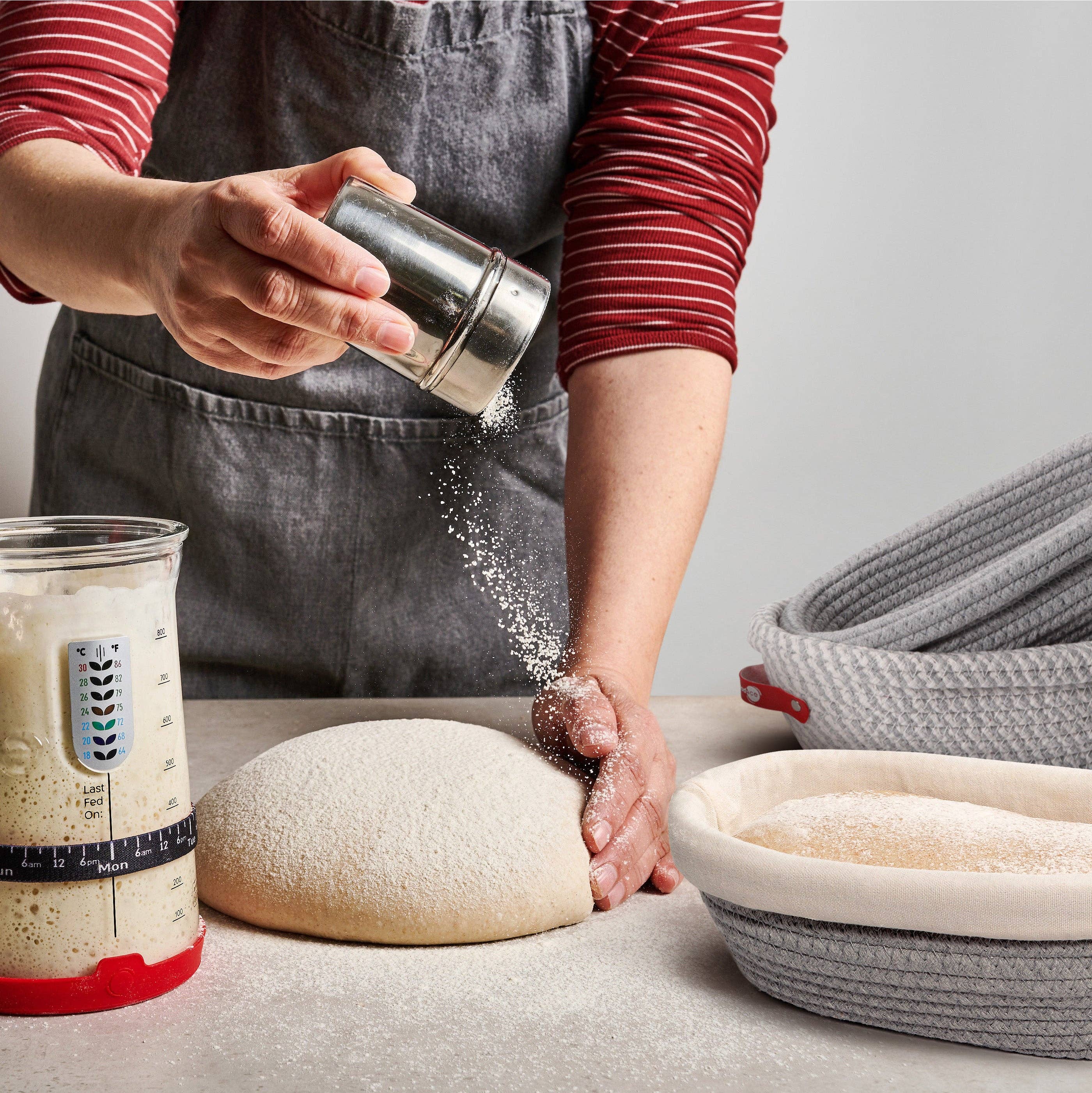 KneadAce - Wholesale Bread Pan - Oval Cotton Rope Proofing Baskets Set6