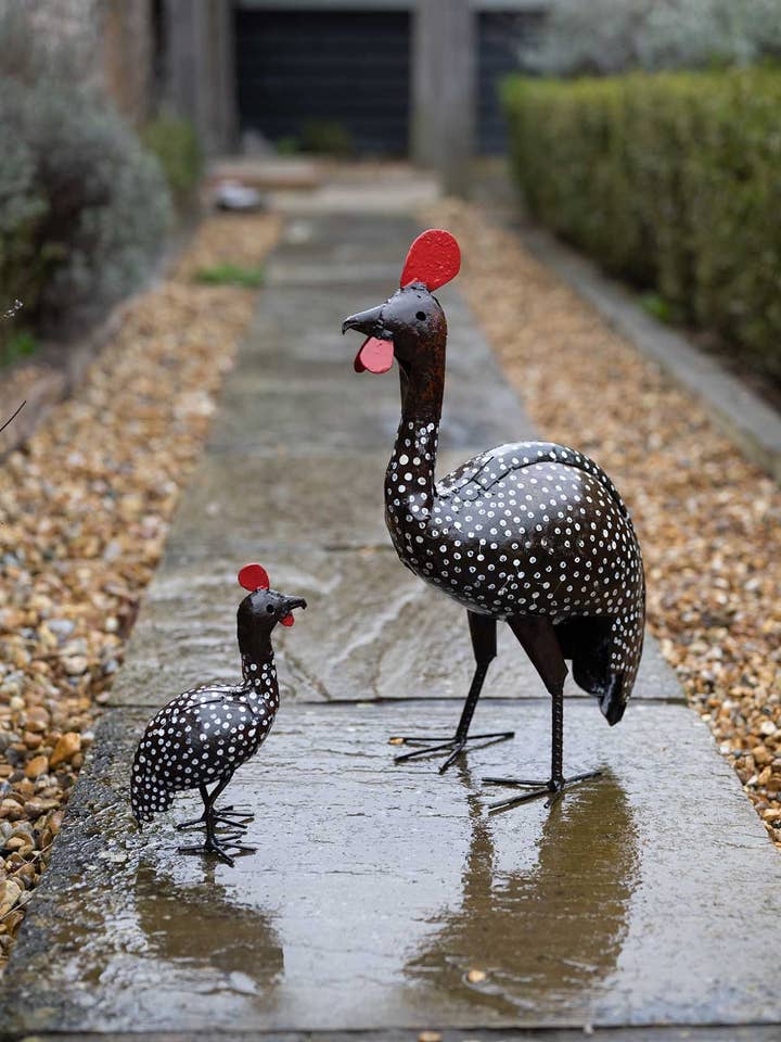 Recycled Metal Garden Artwork - Guinea Fowl Chick for wholesale by chi-africa
