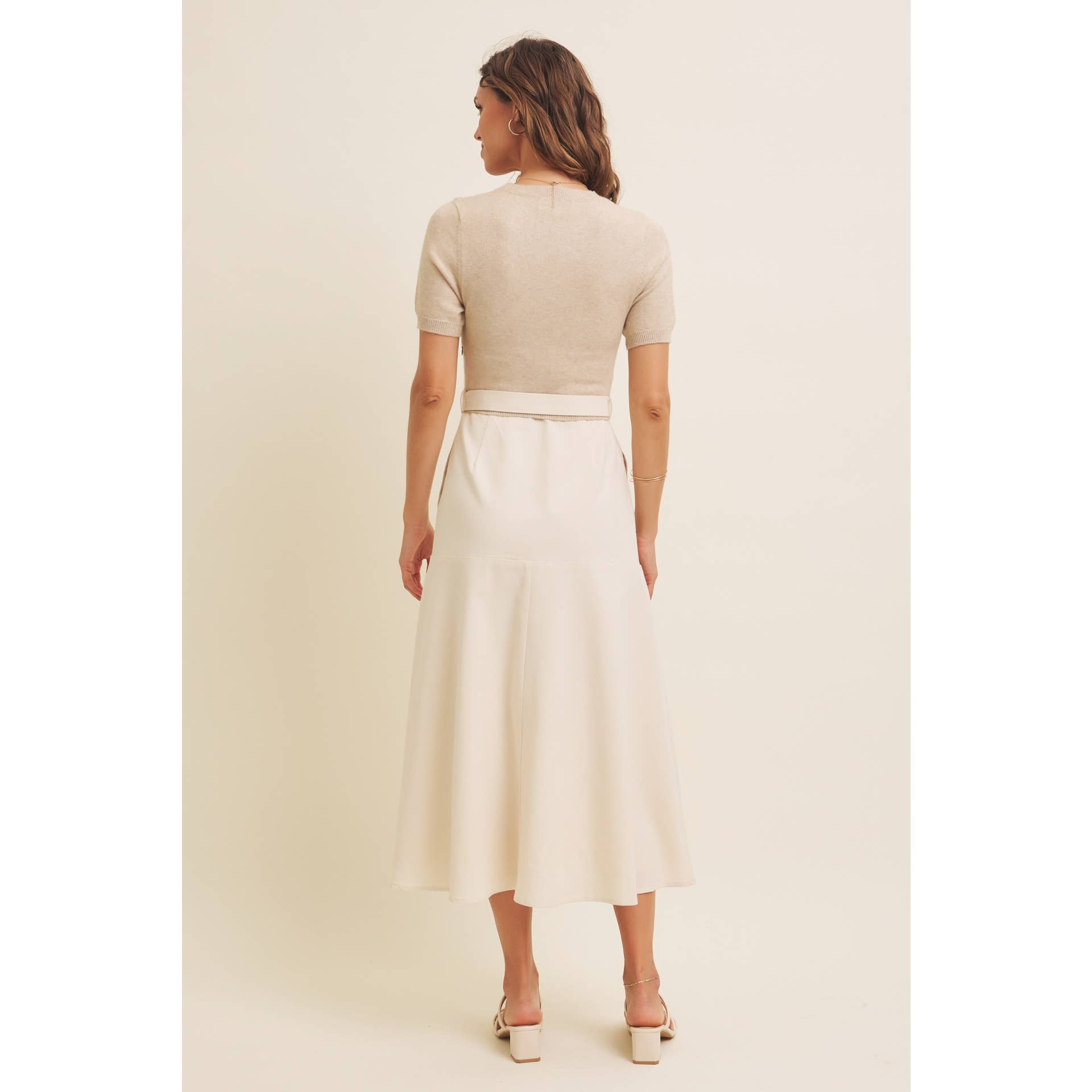 in february - Wholesale Dress - Women's - PHOTOGRAPHS LIKE A DREAM BELTED SWEATER TWOFER MIDI DRESS22