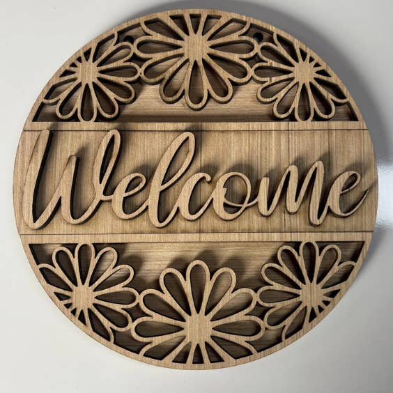 Kate's Blanks - Wholesale Door Hanger - Spring- Welcome Daisy Door Hanger DIY | Wood Sign | Home