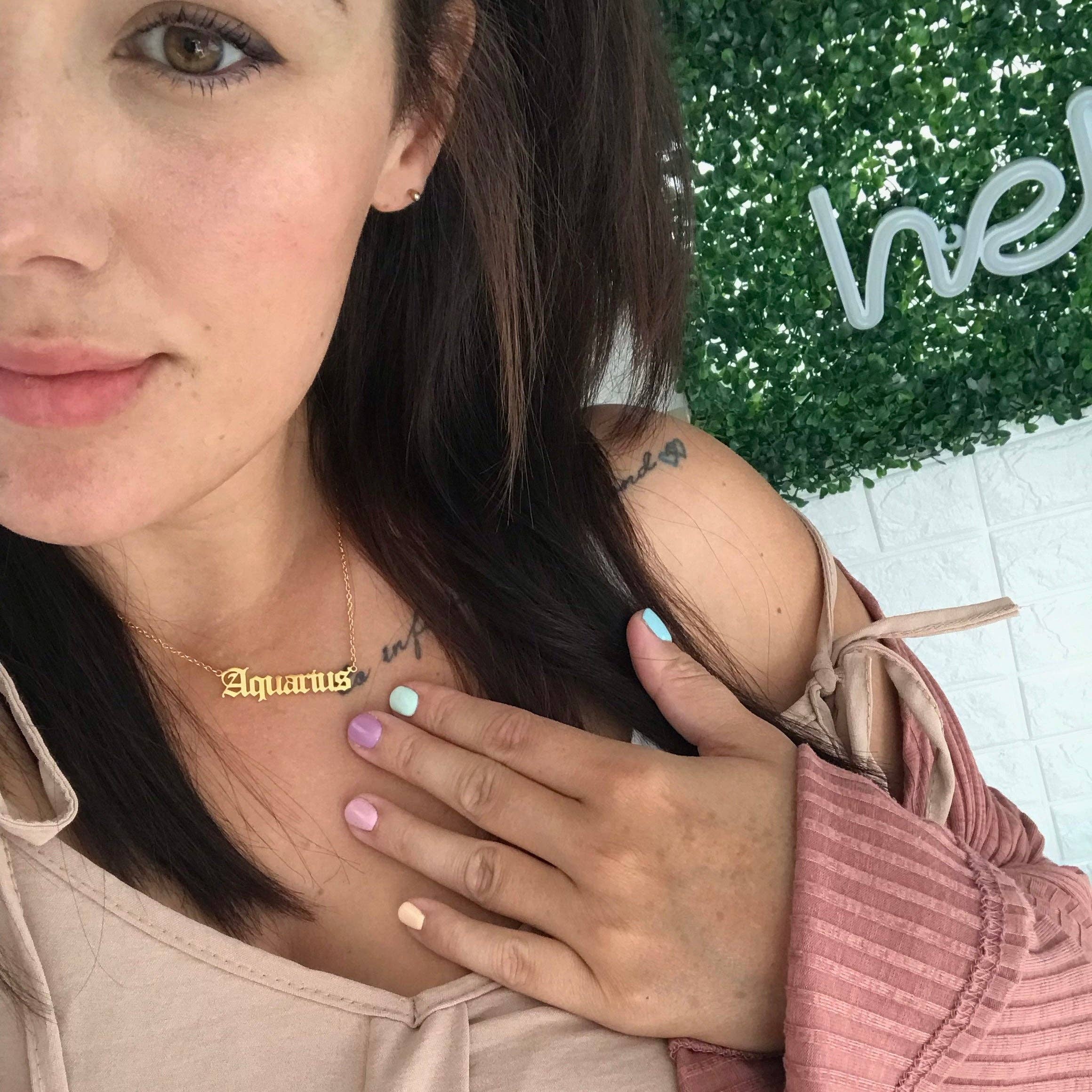 Gifts From The Crypt - Vente Colliers à pendentif - Collier Signe du Zodiaque Ancien Anglais Horoscope Gothique Astrologie3