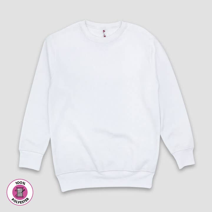 White Adult Blank Fleece Sweatshirt Sublimation Embroidery DIY for wholesale on Faire0