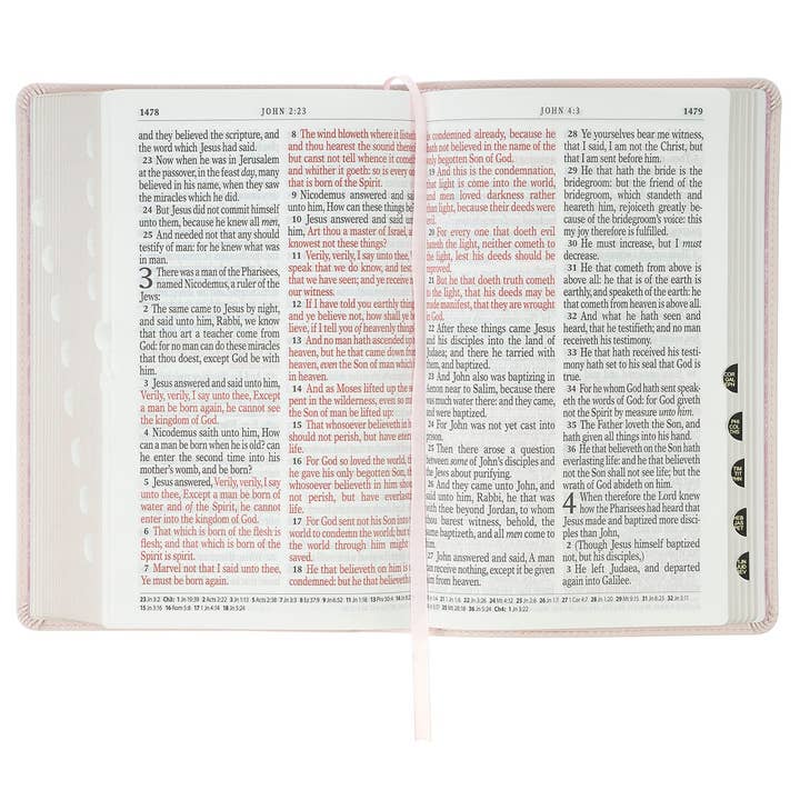 Christian Art Gifts - Wholesale Display Book - KJV Bible Giant Print Standard-size Faux Leather, Pink 20255