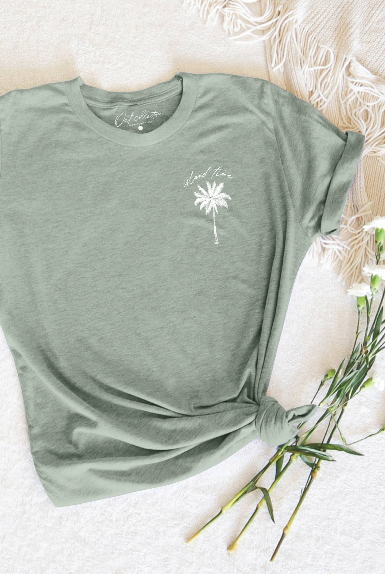 OAT COLLECTIVE – Engroshandel T-shirt med print - Dame – ISLAND TIME Grafisk T-shirt2