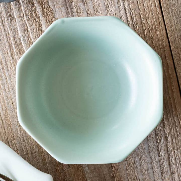 meimei-ware 14.5cm Octagonal Bowl Celadon for wholesale by Yamani