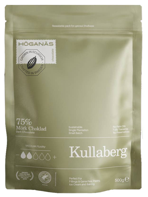 Dark Chocolate Couverture 75% “KULLABERG” for wholesale by Höganäs Chocolate