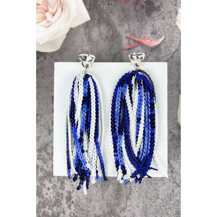 JHP Collection - Wholesale Dangle Earrings - GAME DAY SHINNY DROP SPORTS SEQUINS POST EARRINGS