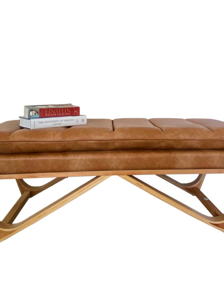 Banco Hendrehaim com Almofada de PU Envelhecido 48" por atacado de Seat4uhome