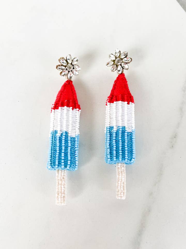 Boucles d'oreilles Popsicle Patriotique pour la vente par Dos Femmes