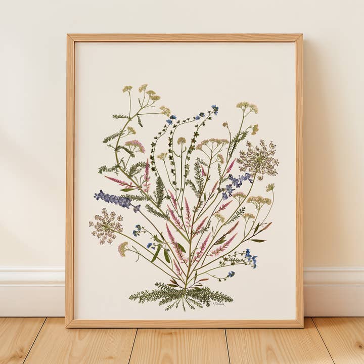 Hope Steinle Pressed Flower Art - Wholesale Art Print - Pressed Flower Fine Art Print - "Bloom As You Are"