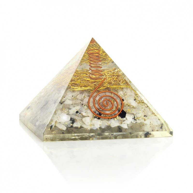 UniArt - Vendita all'ingrosso Pietra/cristallo spirituale - Piramide di Orgonite con Aste Dorate e Pietre Naturali0
