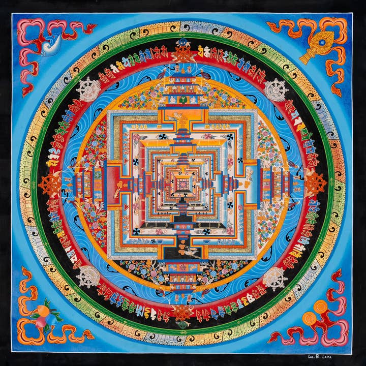 Kalachakra Mandala Thangka - Symbol of Universal Time for wholesale by Boudha Stupa Thanka Centre