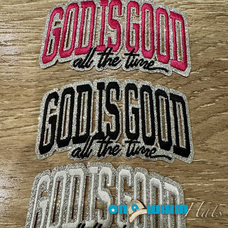 On a Whim Hats - Wholesale Patch - God is Good Embroidered Iron-On Patch0