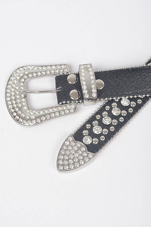 3AM BY H&D ACCESSORIES - Wholesale Belt - Women's - Studded Rhinestone Belt7
