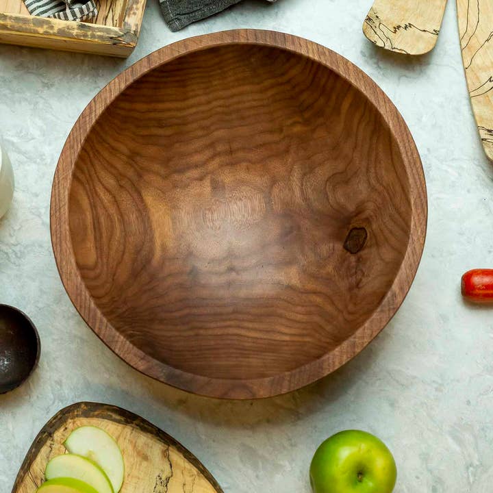Petermans Boards and Bowls Inc. - Wholesale Serve Bowl - 10" BLACK WALNUT ROUND BOWL