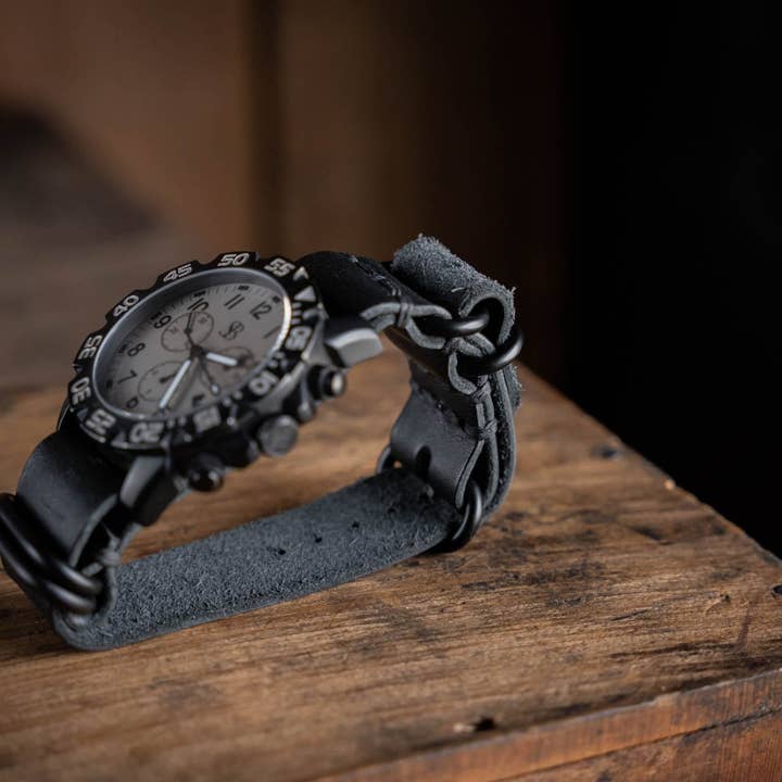 Craft and Lore - Wholesale Watch Band/Strap - Unisex - N.A.T.O. Leather Watch Strap Black6