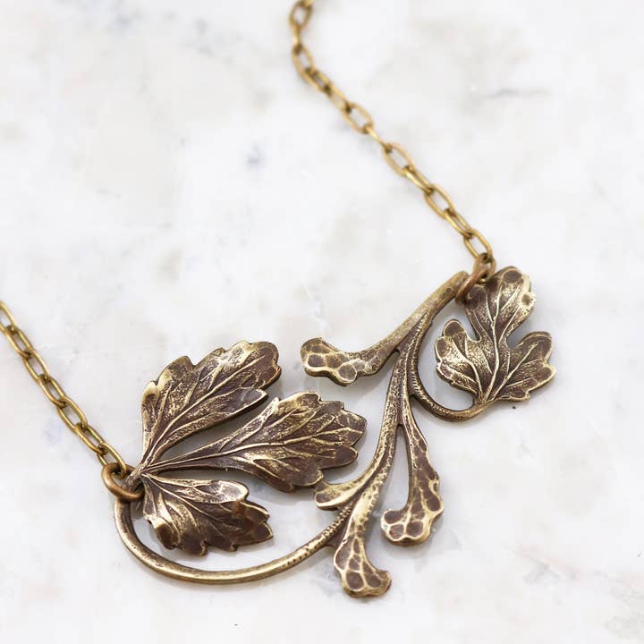 Løv halskæde, (1pc) for engroshandel hos Vintaj
