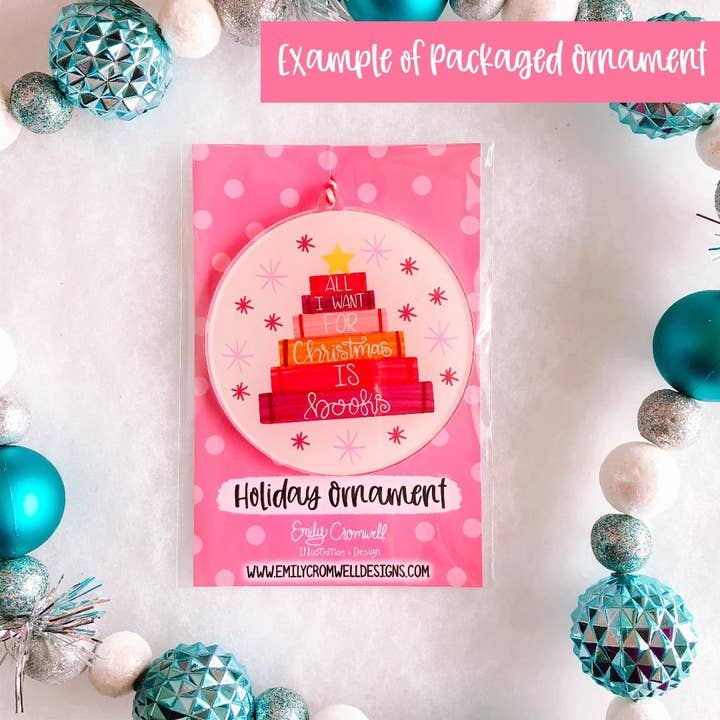 Emily Cromwell Designs - Wholesale Ornament - Cozy Up With a Good Book Hot Cocoa Christmas Ornament