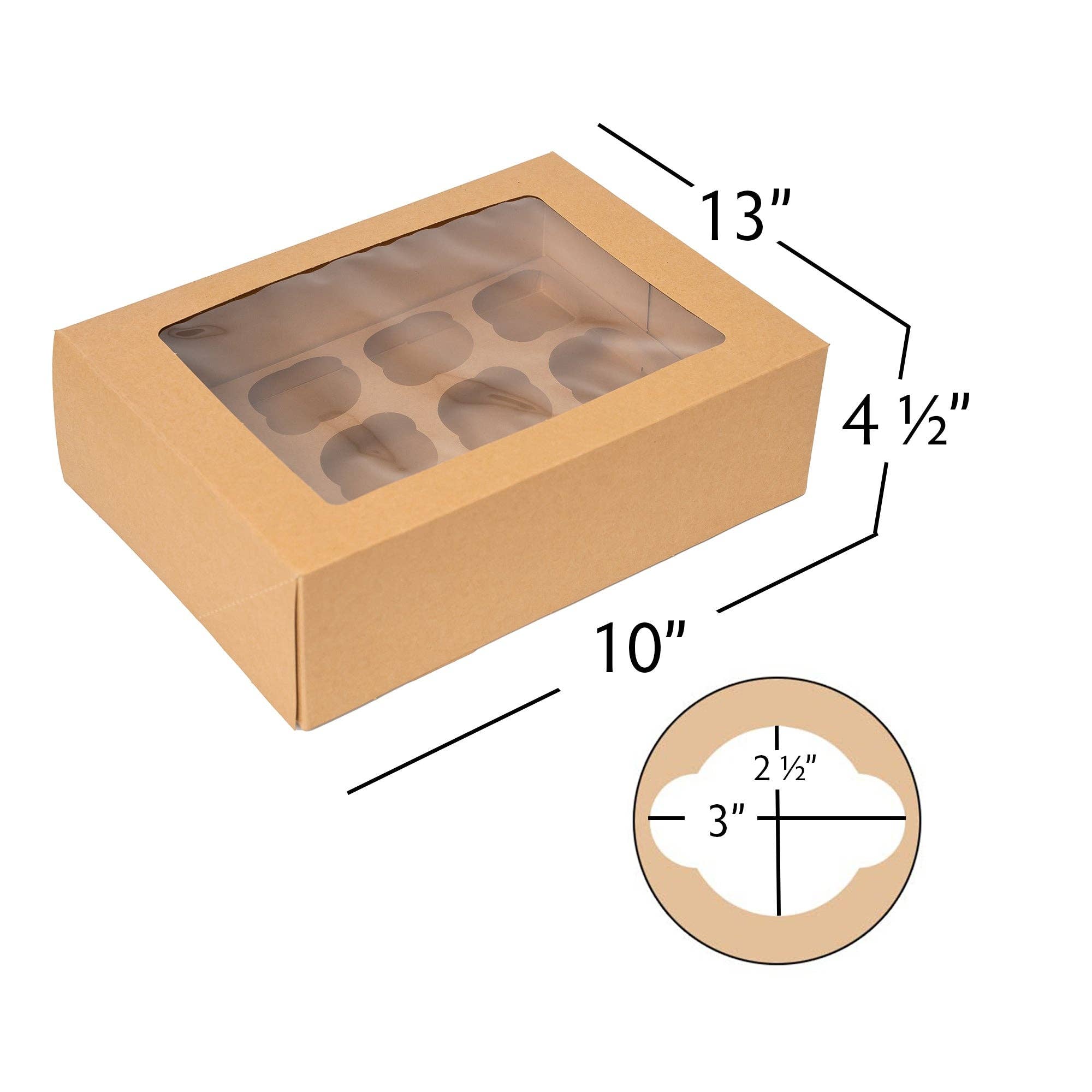 Cupcake Carrier 25 Pack with 12-Cupcake Insert Tray - Brown for wholesale on Faire2