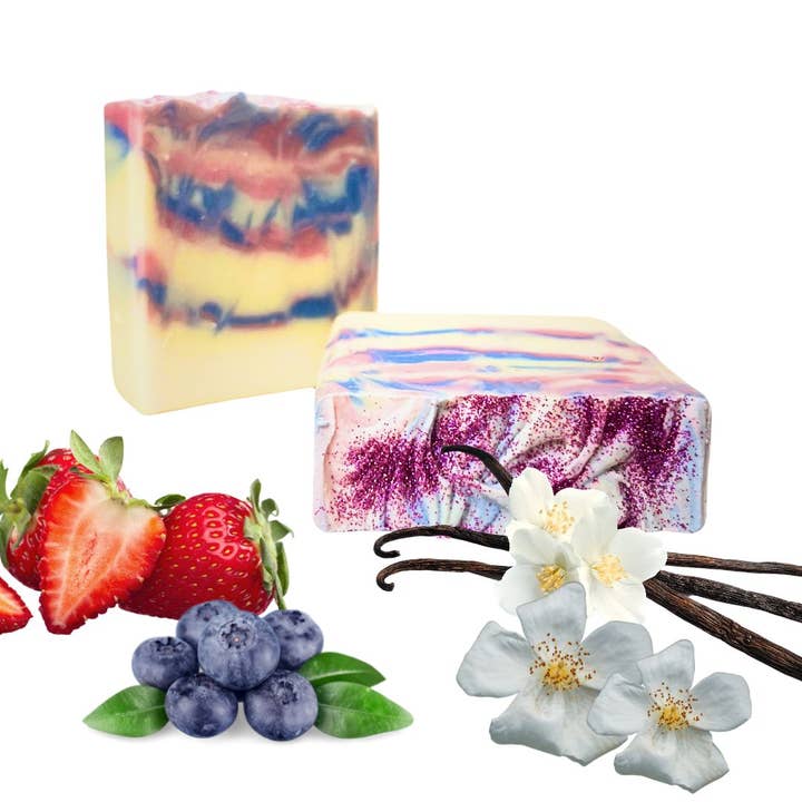 Summer Berry Bliss Handmade Natural Soap for wholesale by Sudsverse