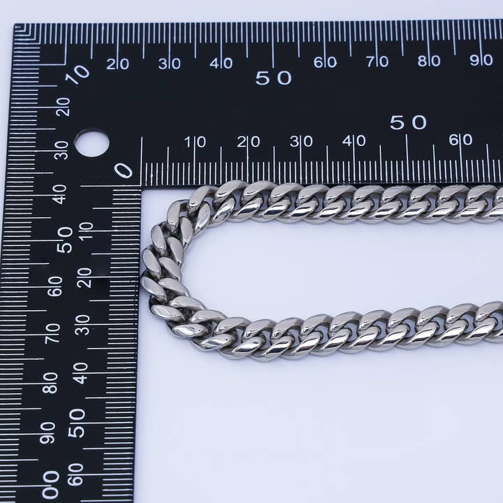 Chunky Stainless Steel Men's Cuban Link Chain Necklace 18.11” Long 8,10,12,14 mm Wide WA-3910 for wholesale by Aim Eternal