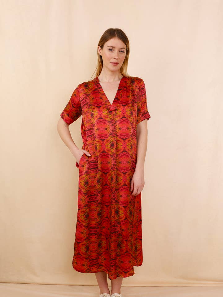 TADASANA RISING 100% SILK DRESS for wholesale by Hortence