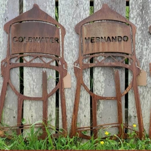 Slinging Sparks Metal Work LLC - Venta al por mayor Letreros de exterior - Letrero de metal personalizado con nombre de ciudad/pueblo, letrero con nombre de ciudad4