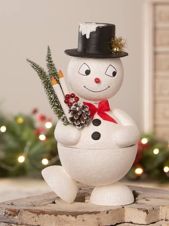 Jolly Bobble Snowman Container for wholesale by Bethany Lowe Designs