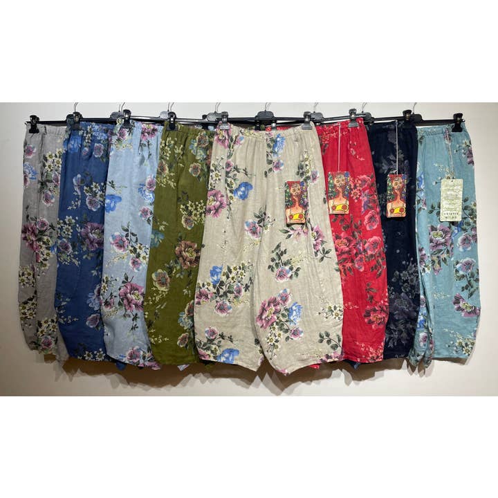 LINEN & COTTON HOUSE - Wholesale Broek - Dames - 75096 linnen broek met zakken en nieuwe print20