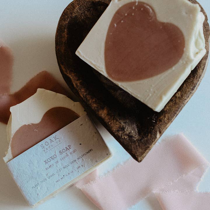 SOAK Bath Co - Wholesale Bar Soap - XOXO Soap Bar - Valentine's Collection - Canadian Handmade6