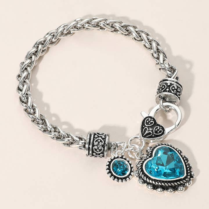 Sensibling Corp. - Wholesale Charm/Dangle Bracelet - Heart Stone Charm Bracelet
3