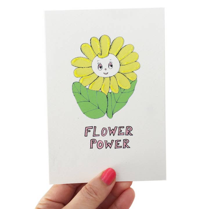 Peace & Love Card - Flower Power for wholesale by Rosie Wonders