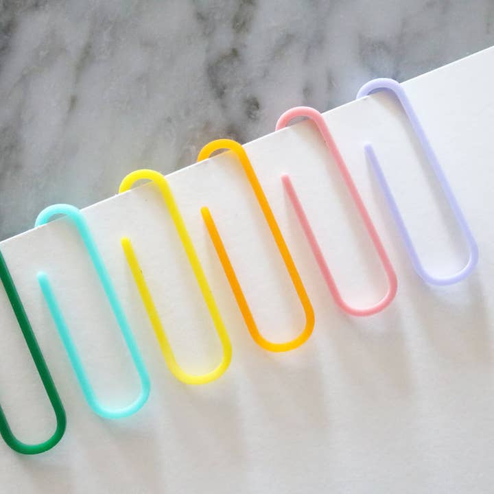 Everthine Designs - Wholesale Paperclip - colorful large acrylic paper clips | set of 6