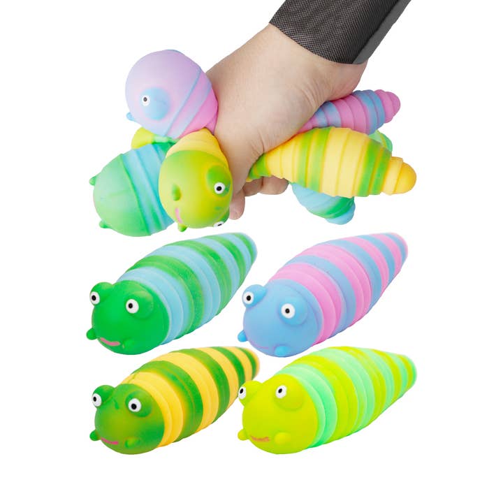 Cap Zone - Wholesale Squishy Toy - Kids & Baby - Caterpillar LED Light-Up Stretch Pull Squishy Toy1