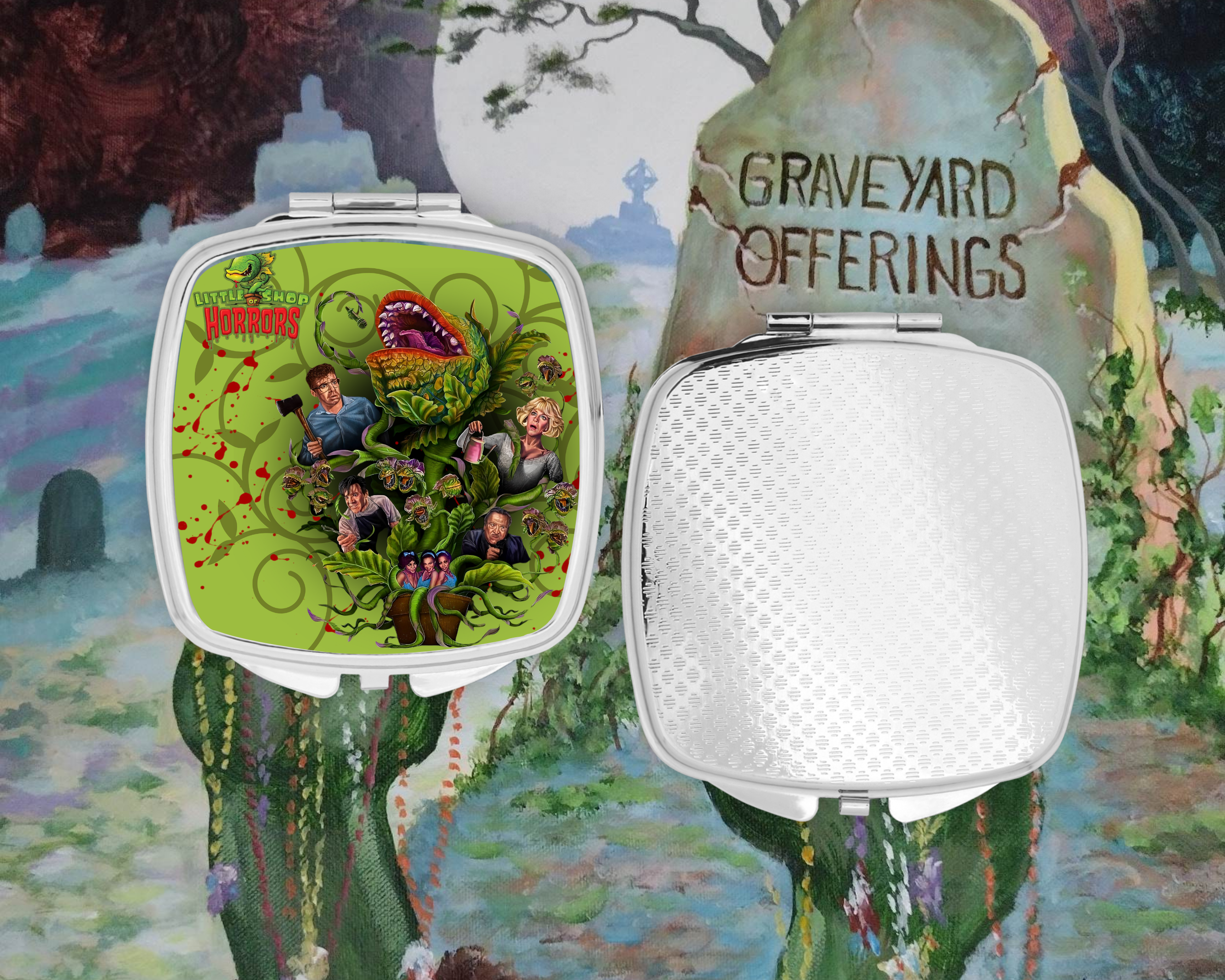 Graveyard Offerings - Wholesale Compact Mirror - Feed Me Mirror0
