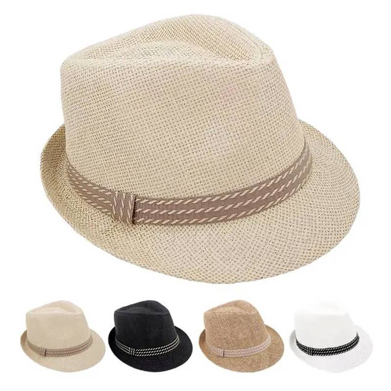 Deluxe Import Trading – Großhandel Fedora-Hut – Unisex – Schlichter Herren-Strohhut Trilby Fedora in Unifarben0