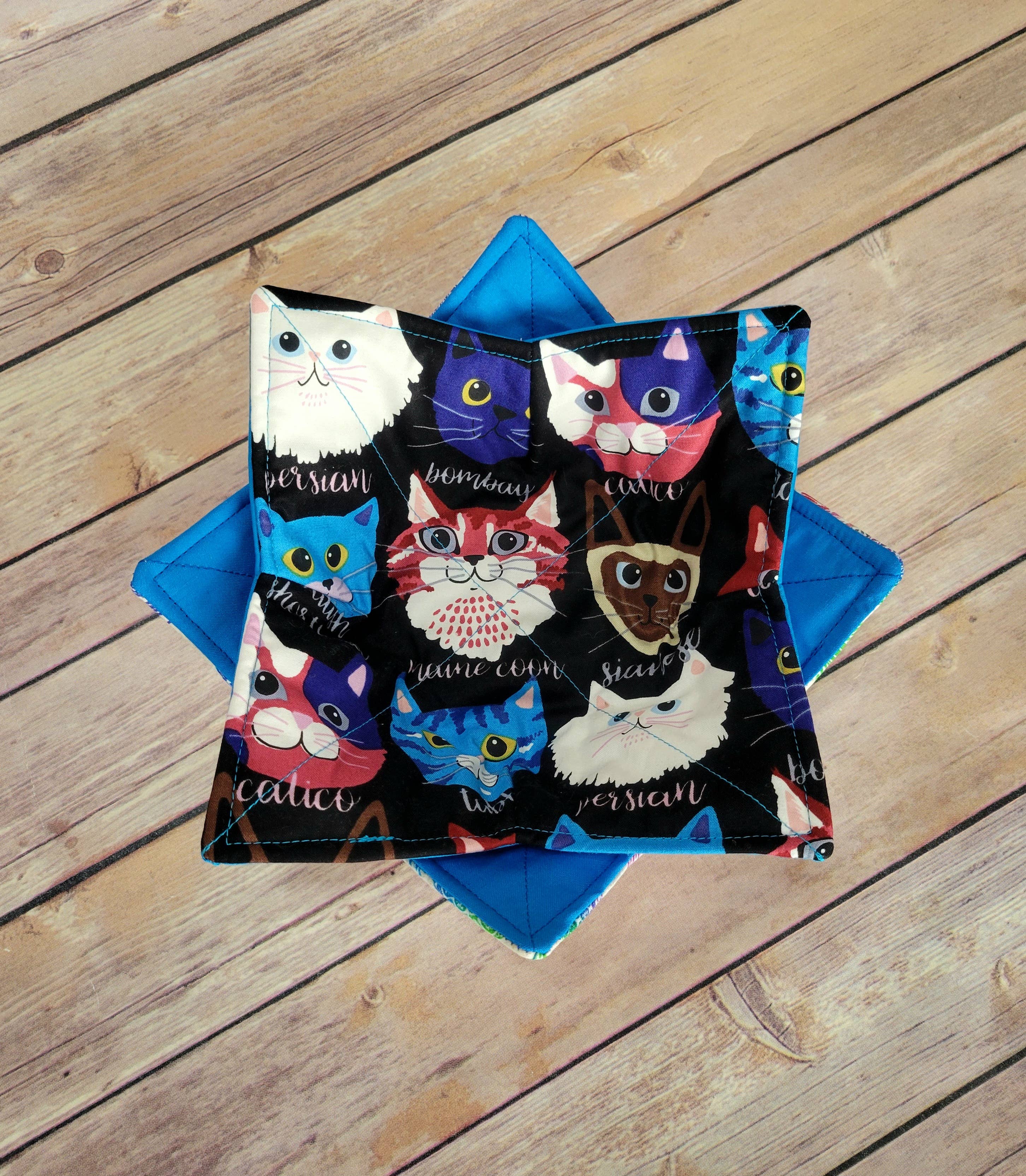 Burpie Bibs Boutique - Wholesale Oven Mitt/Pot Holder - Cat Bowl Cozy | Flower Cat Kitten Hot Pad | Padded Holder9