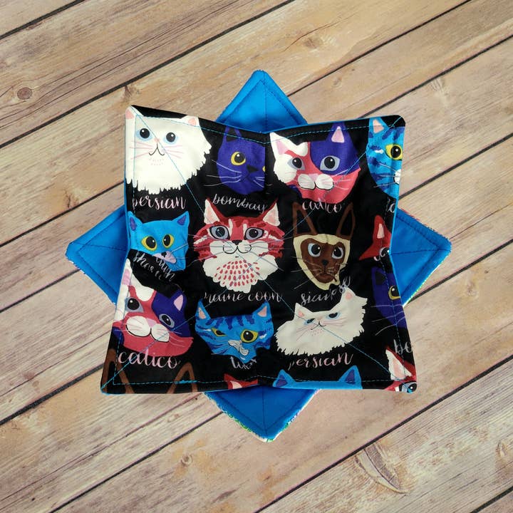 Burpie Bibs Boutique - Wholesale Oven Mitt/Pot Holder - Cat Bowl Cozy | Flower Cat Kitten Hot Pad | Padded Holder9