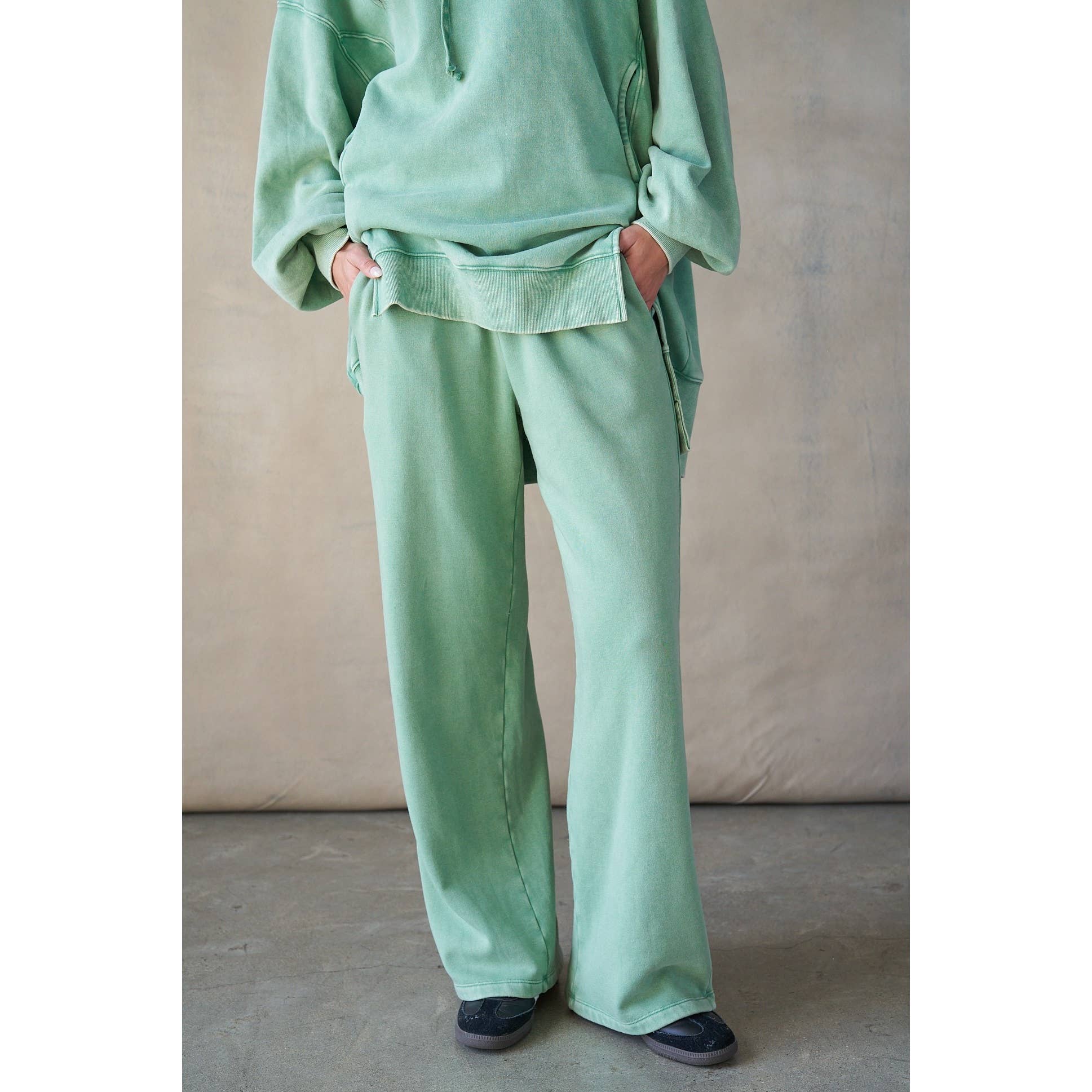 lalamia - Vente Pantalon d'intérieur/de jogging – femme - Pantalon de survêtement en polaire à large ouverture15