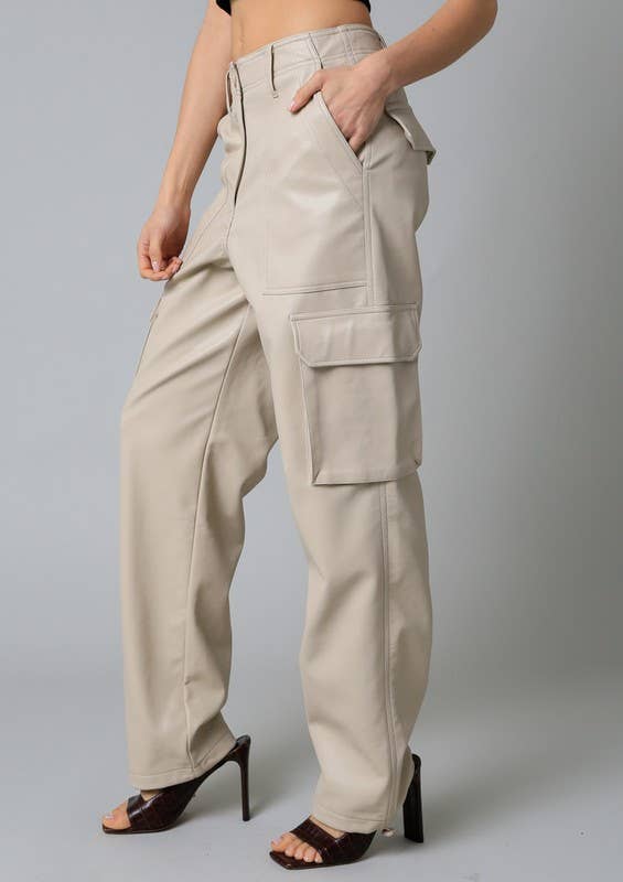 Olivaceous - Wholesale Pants - Women's - Kaelyn Pu Parachute Pants6